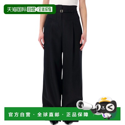 香港直邮FENDI 女士休闲裤 FR6673AJYFF0GME SS2026 黑色 细纹羊