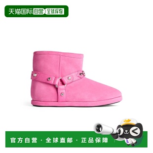 自营欧洲直邮Balenciaga巴黎世家 Alaska Soft女士反绒logo圆头短