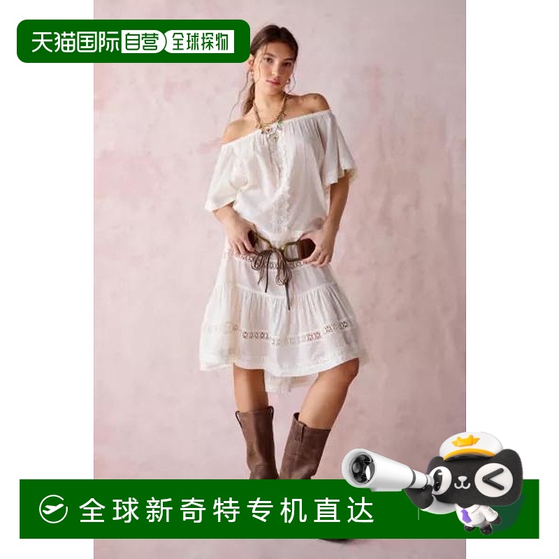 1h可退 【美国直邮】urban outfitters 女士 连衣裙露肩蕾丝长裙