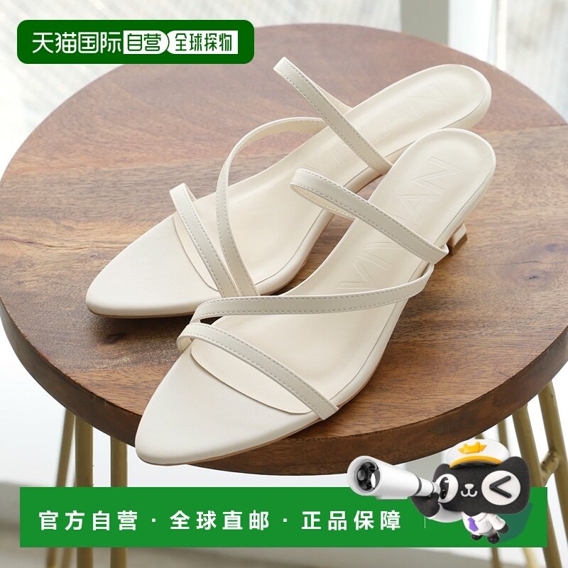 日本直邮VIVIAN 尖头不对称精致绑带凉鞋（象牙色）高跟拖鞋单鞋,女鞋,穆勒鞋,淘宝优惠券,粉丝福利购,淘宝优惠卷