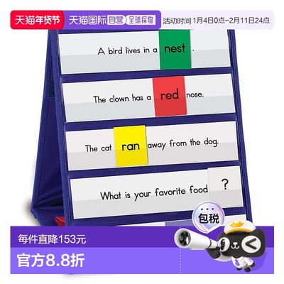 日本直邮Learning Resources学源 学习玩具 台式双面英语口袋图表