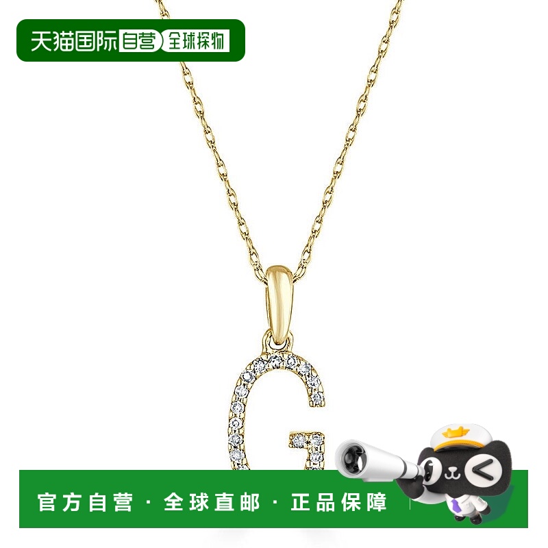 自营 sabrina14k 金和钻石初始项链 - 黄色 g 美国奥莱直发吊坠