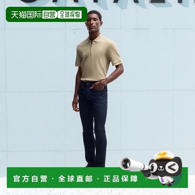 自营 bossStructured-cotton polo shirt with zip placket - lig