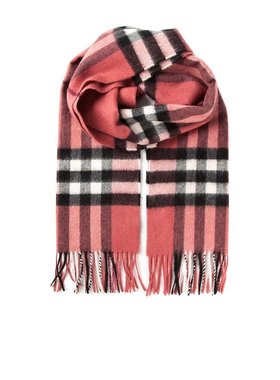 BURBERRY 女士围巾 39483451 SS2021 红色 格纹细节围巾