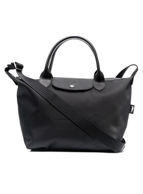 香港直发LONGCHAMP珑骧女士拉链黑色徽标手提包简约L1512HSR