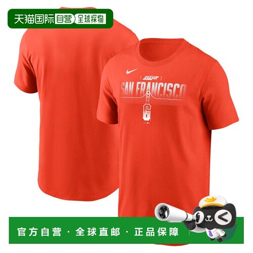 日本直邮MLB NIKE T恤 城市连接系列 印花 橙色