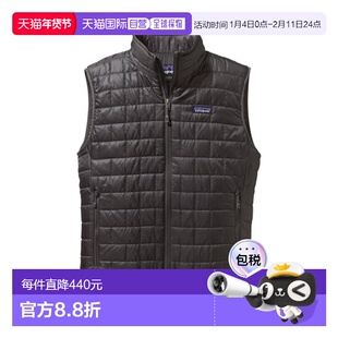 自营欧洲直邮PATAGONIA NANO PUFF男士深灰色再生聚酯羽绒马甲