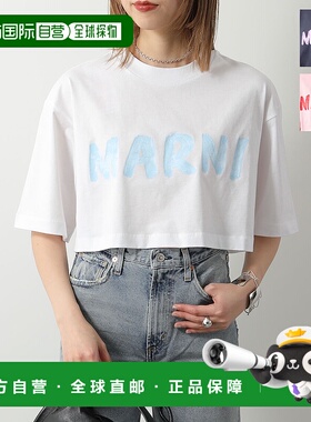 日本直邮MARNI T恤 THJE0301P1 USCS11 女士徽标 T 短袖圆领棉质