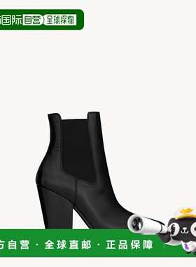 自营欧洲直邮YSL圣罗兰 THEO系列女士黑色小牛皮西部靴子风格短靴