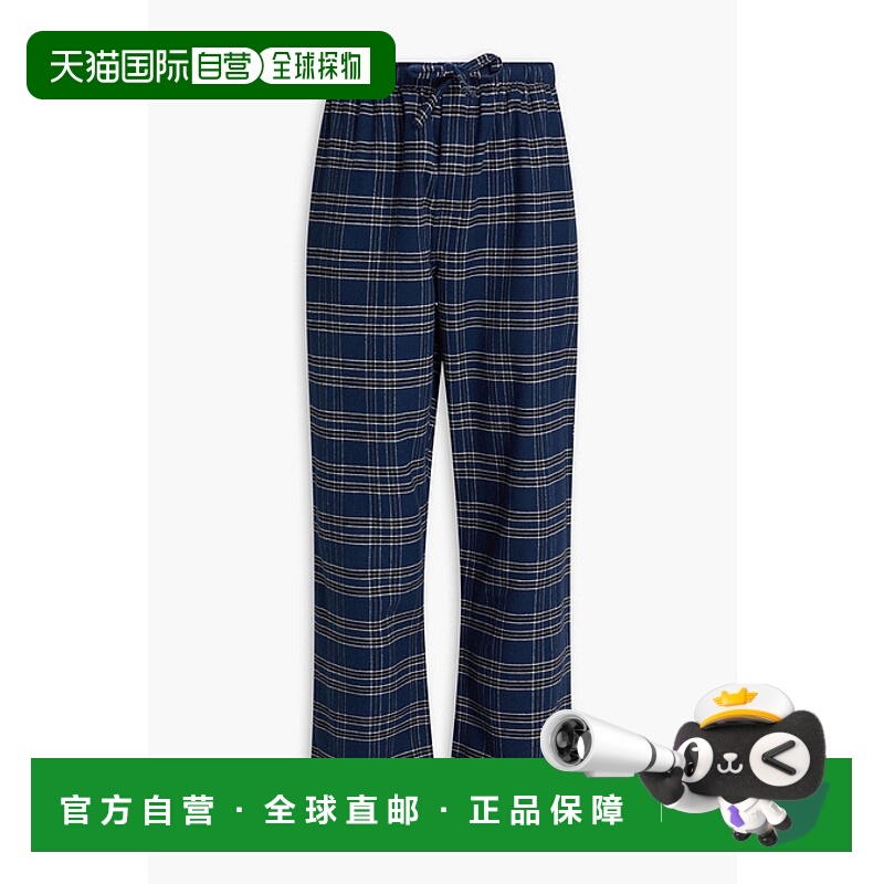 香港直邮潮奢 Derek Rose 德里克 罗斯 男士 格纹棉质法兰绒阔腿