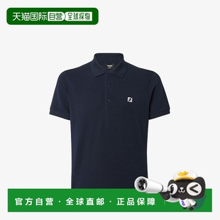 海军蓝珠地布 欧洲直邮FENDI 经典 1h可退 短袖 Polo 2025新品 衫