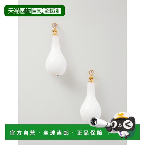 1h可退 美国直邮toteme 女士 水滴水晶装饰镀金耳环 263WJQ0086JA