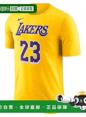 日本直邮Nike 洛杉矶湖人队NBA半袖T恤 DR6380-734 黄色 运动T恤