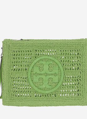 TORY BURCH 女士单肩包 155038300 CO 绿色 ELLA 钩针编织小袋