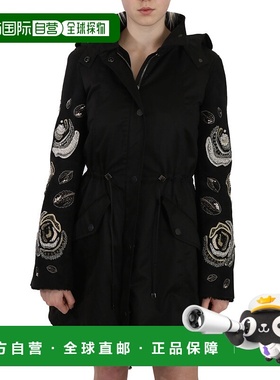 自营 John Richmond 花卉亮片串珠连帽夹克女式外套 - 黑色 美国