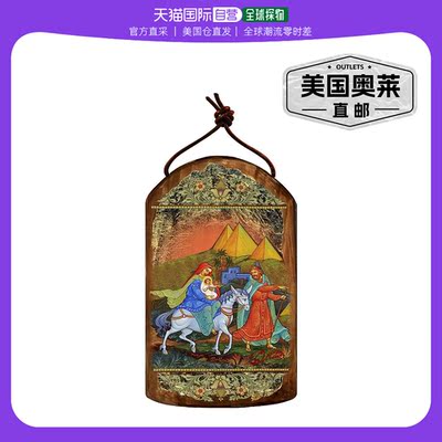 Designocracy 飞往埃及木制图标，装饰 - 多色 【美国奥莱】直发