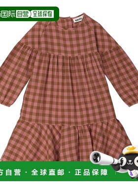 1h可退 香港直邮Molo 女童 Cecily 格纹棉府绸连衣裙童装