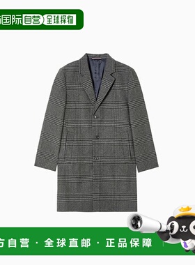 韩国直邮TOMMY HILFIGER 羊毛混纺格纹大衣 T12F7WCT600MT10MD