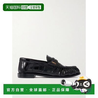 Saint Laurent 圣罗兰 女士 黑色皮质乐福鞋 8479430WXAD单鞋