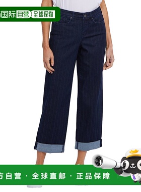 自营NYDJ Jemma Biscay Stripe Ankle Crop Jean - brown 美国奥