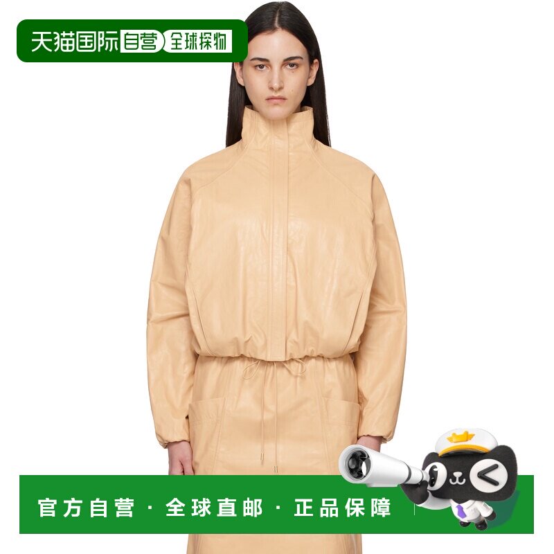 香港直邮alaia 女士 驼色 Windbreaker 皮革夹克 AA9V1224L039CA1
