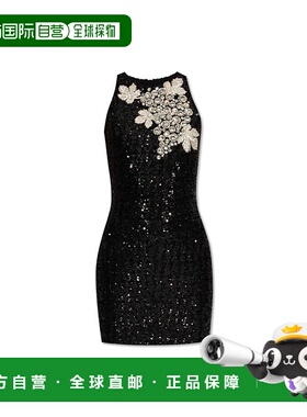 香港直邮BALMAIN 女士连衣裙 DF0R4041PC60EAW AW2024 黑色 无袖