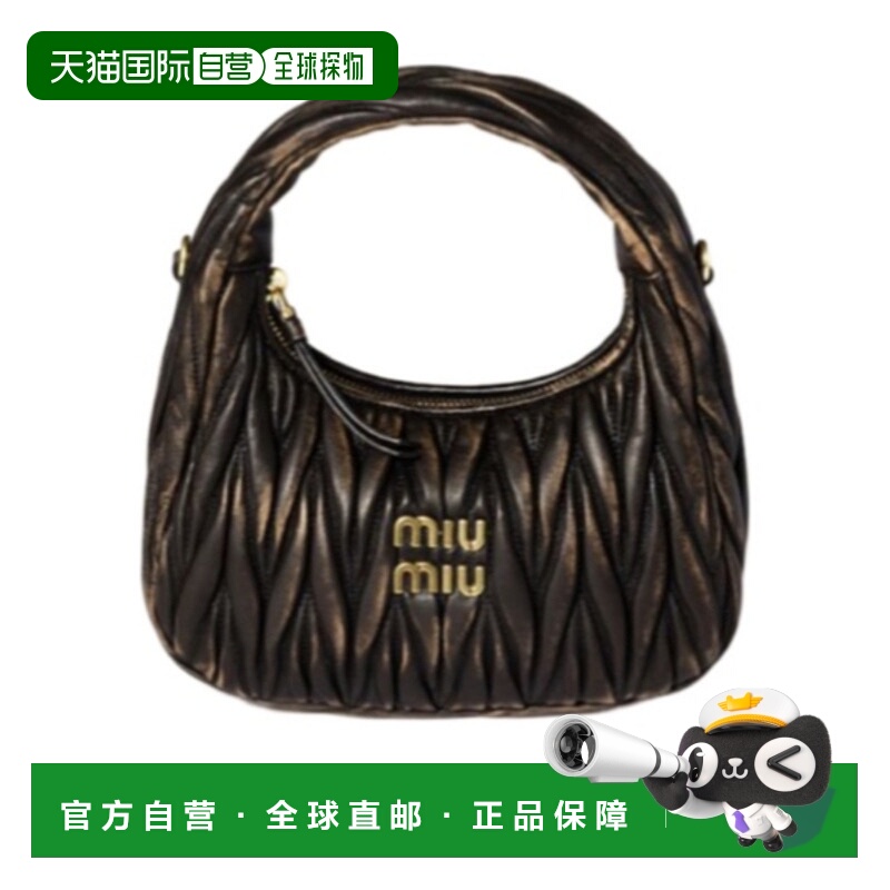 香港直邮Miu Miu 绗缝纳帕皮革手提包 5BC125AF6QVOOY