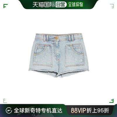 香港直邮BALMAIN 女士短裤蓝色 YF0MA065DC57-6FC