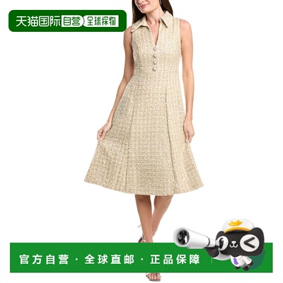 自营Adrianna Papell Tweed Shirtdress - brown 美国奥莱直发