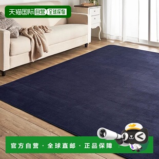 【日本直邮】Iris Plaza 法兰绒地毯 海军蓝 130x185cm可洗防尘螨