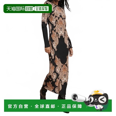 自营veronica beardLupita Paisley Maxi Dress In Black Multi -