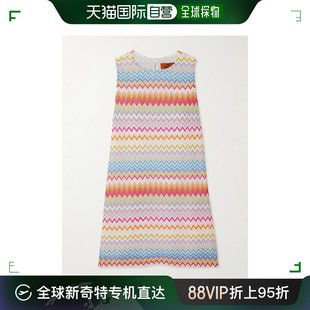 女士 香港直邮潮奢 米索尼 MISSONI 条纹金属感针织迷你连衣裙