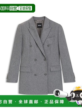 自营bossRegular-fit long-length blazer in soft flannel - lig