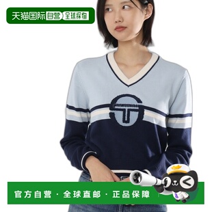 韩国直邮Sergio Tacchini 威尼托 天蓝色纯棉V领毛衣 男女通用 ST
