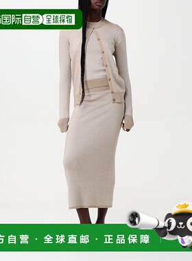 香港直邮FENDI 女士半身裙 FZQ769ATPYF1RX9 SS2025 米白色包臀裙