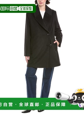 自营Bernardo Grand光滑羊毛混纺外套-黑色 美国奥莱直发