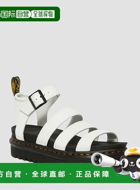 自营欧洲直邮DrMartens马丁大夫 Blaire女士白色黑色Hydro皮革凉