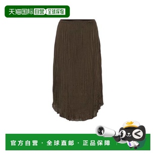 crêpe Pleated 半身裙 green绿色 香港直邮VINCE 舒适时尚 女士