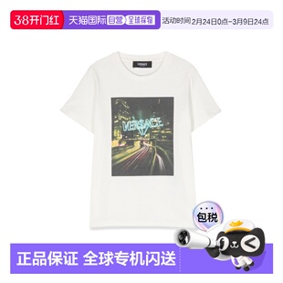 1h可退 香港直邮versace 范思哲 女童 blinding lights 印花针织T