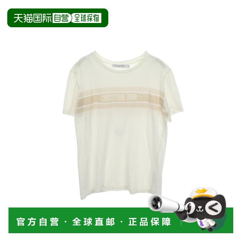 日本直邮中古vintage二奢Dior迪奥女A级95新T-shirtT恤棉上衣白色图片