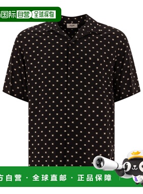 香港直邮CELINE 男士衬衫 2C946387Z12NC CO 黑色 Hawaian shirt