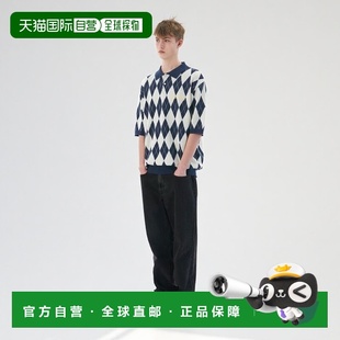 Argyle Knit Polo TN23 韩国直邮THISISNEVERTHAT Navy Polo衫
