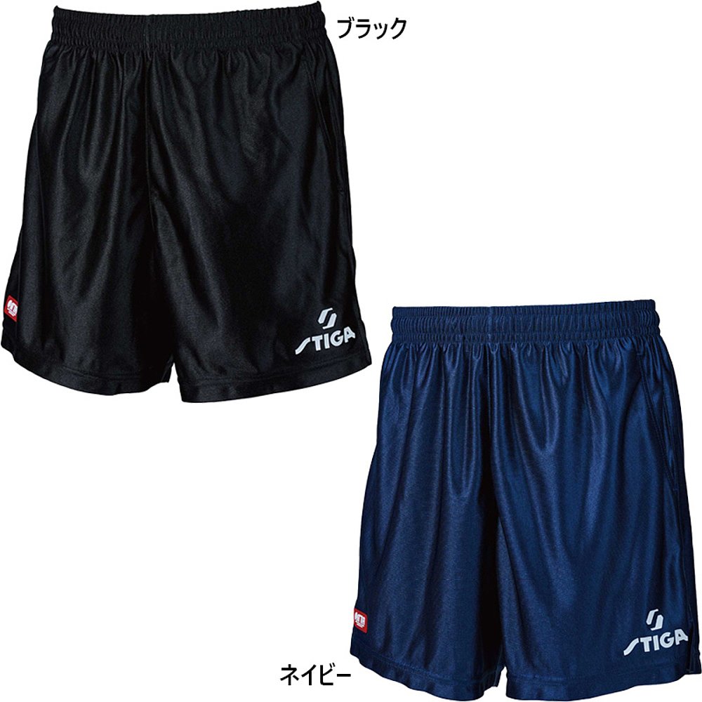 日本直邮STIGA 男士女士光面短裤乒乓球服下装短裤比赛黑色 STIGA