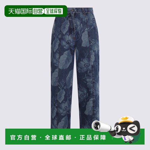 欧洲直邮FENDI 女士休闲裤 FLP868ASMDF1SAT SS2025 蓝色直筒裤