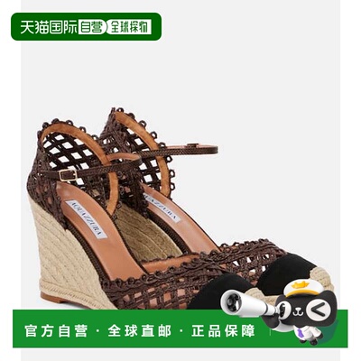 1h可退 香港直邮潮奢 AQUAZZURA 女士 Sunburst 100 麻底坡跟鞋