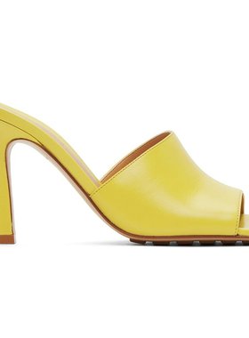潮奢 Bottega Veneta 葆蝶家 女士 黄色弹性高跟凉鞋 610538VBSF0