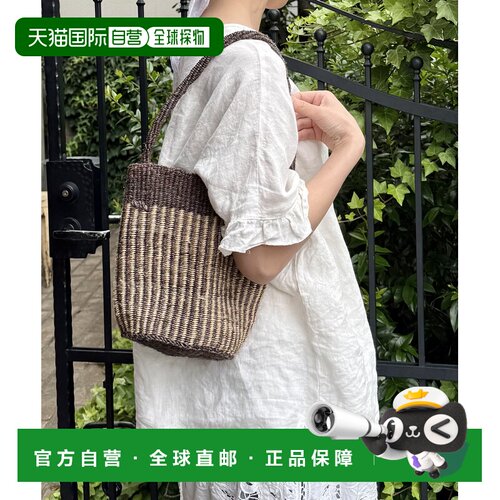 1h可退 日本直邮SOIL 女士 条纹剑麻单柄手提篮包 26092450000220