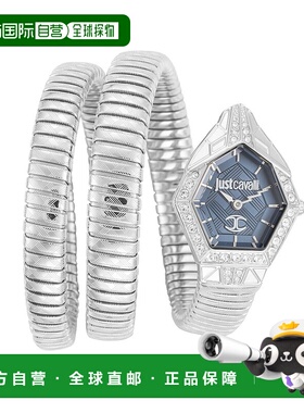 自营Just Cavalli Women's Snake 23mm Silver Tone Quartz Watch