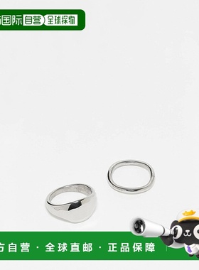 1h可退 香港直邮ASOS 男士 molten 设计防水不锈钢粗框窄款色调戒