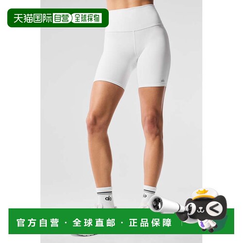 香港直邮alo yoga 纯色高腰机车休闲短裤 女款w6145r瑜伽裤
